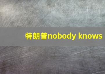 特朗普nobody knows